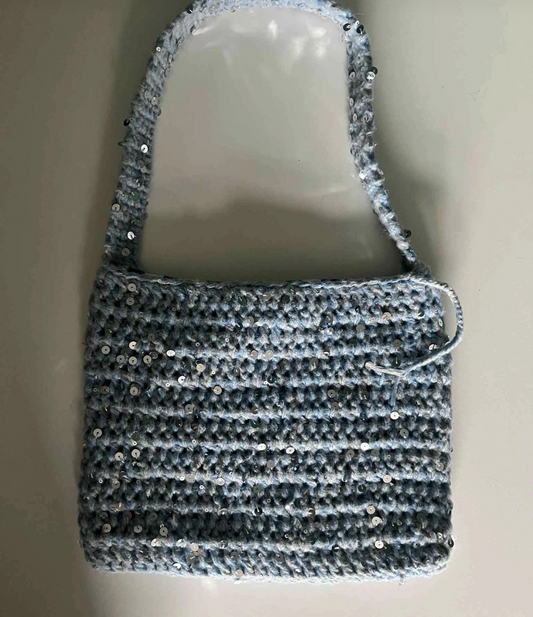Blue Sequin Shoulder bag