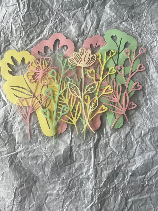 Floral Bookmarks Without Tassels
