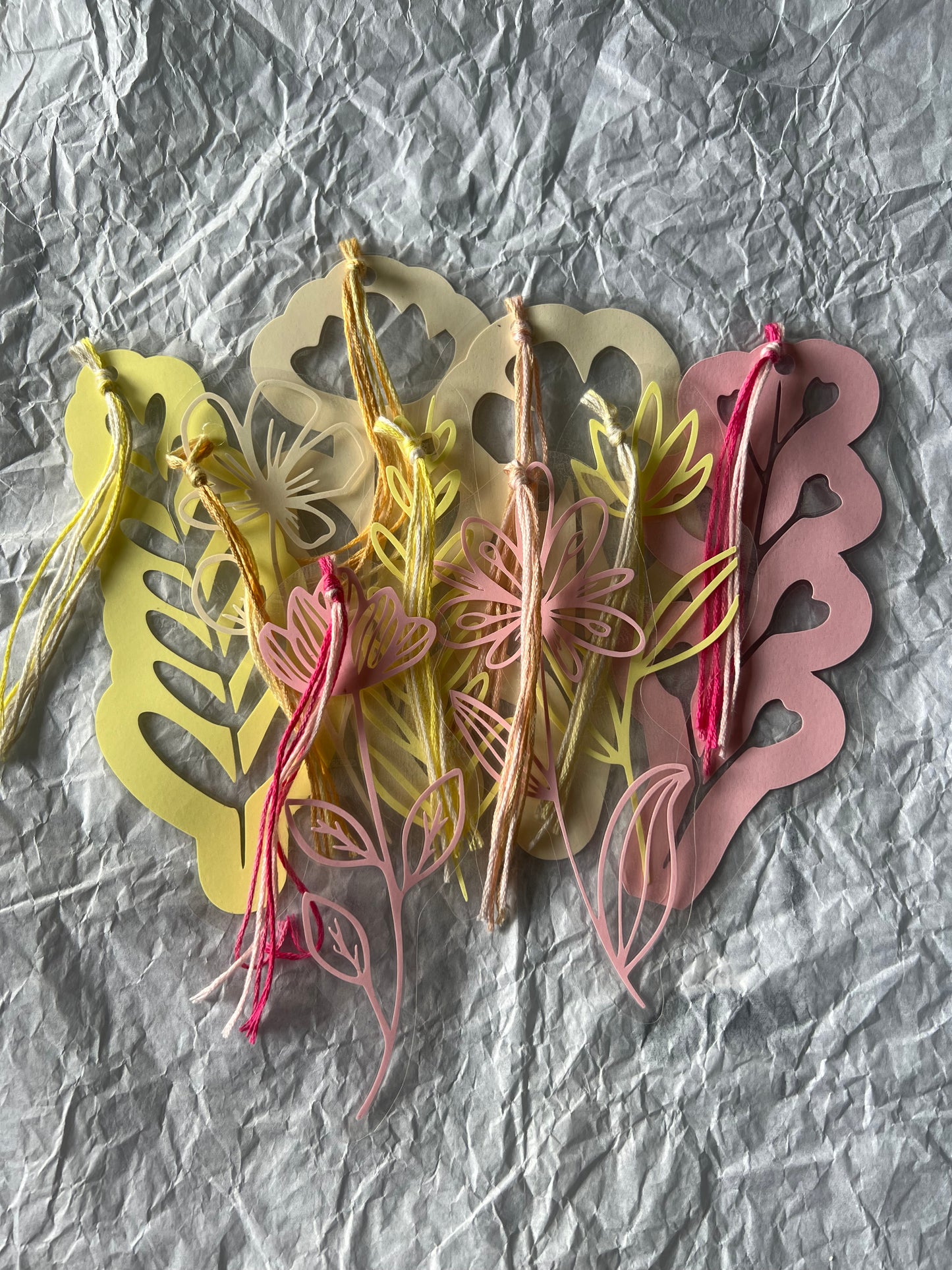 Floral Bookmarks with Tassels